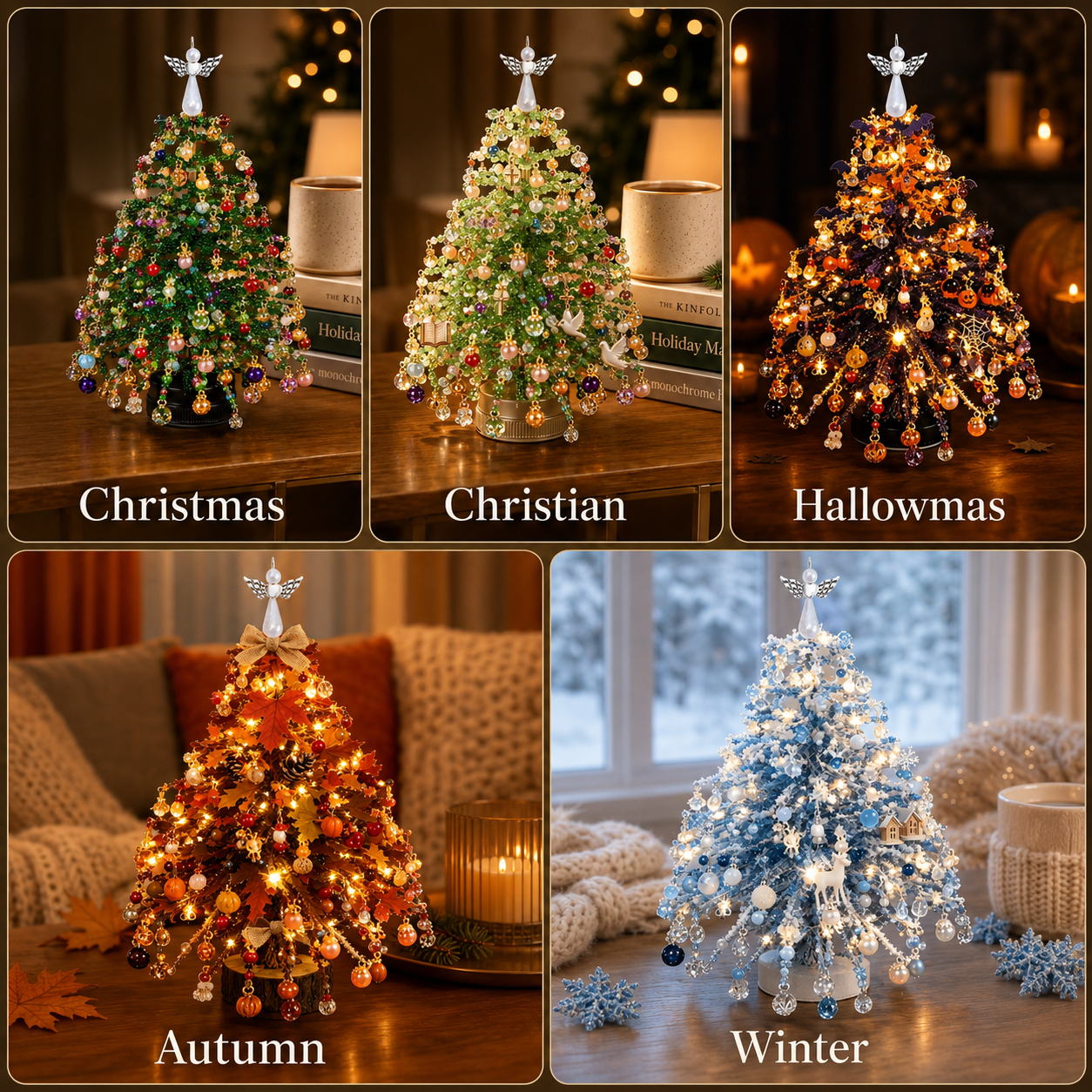 🎄✨ DIY Beaded Christmas Tree Kit – 🎅Create Your Own Sparkling Holiday Decoration