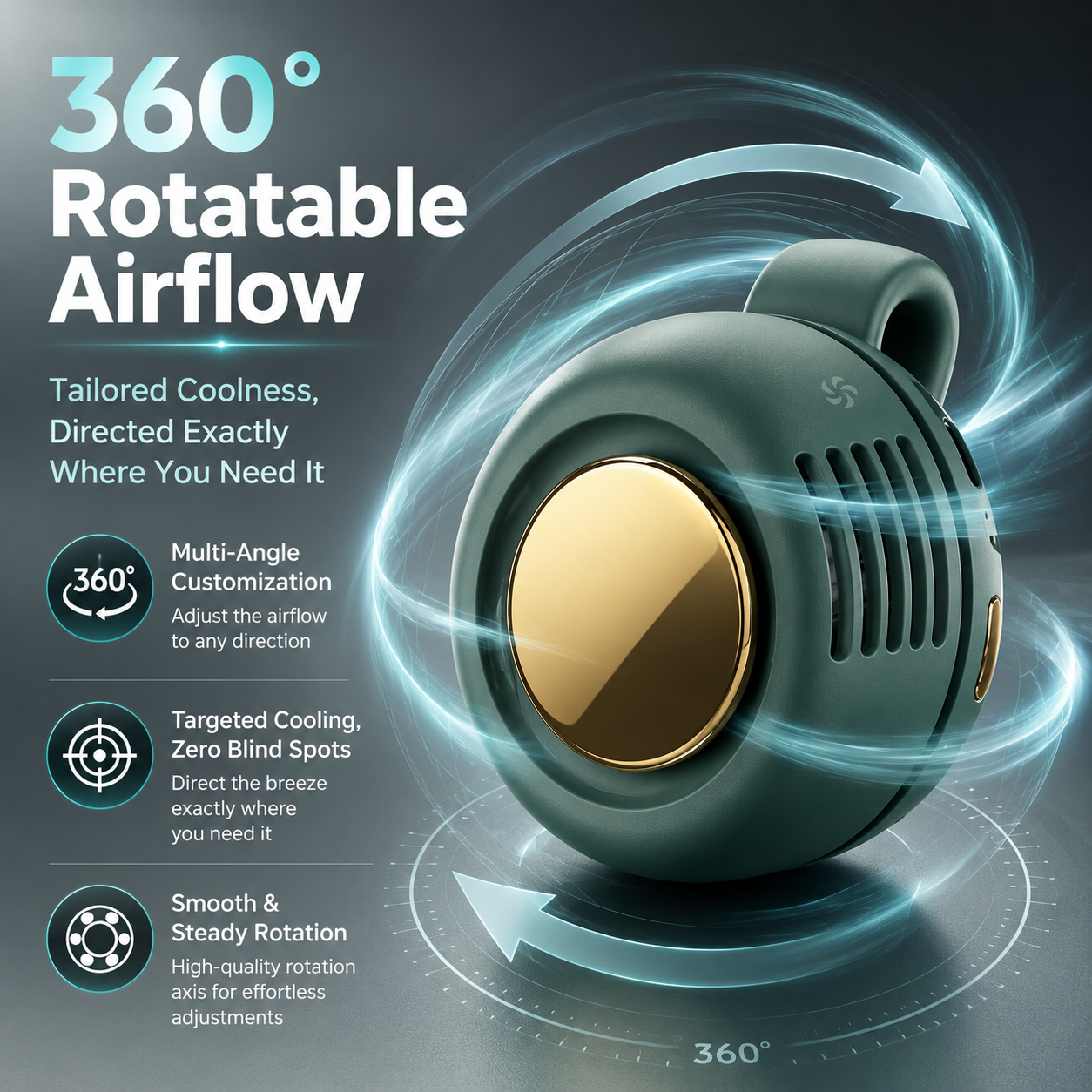 360° Portable Clip-On Fan