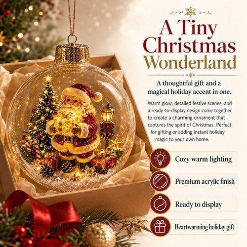 🎁A Tiny Glowing Christmas World – Light-Up Diorama Ornament-1