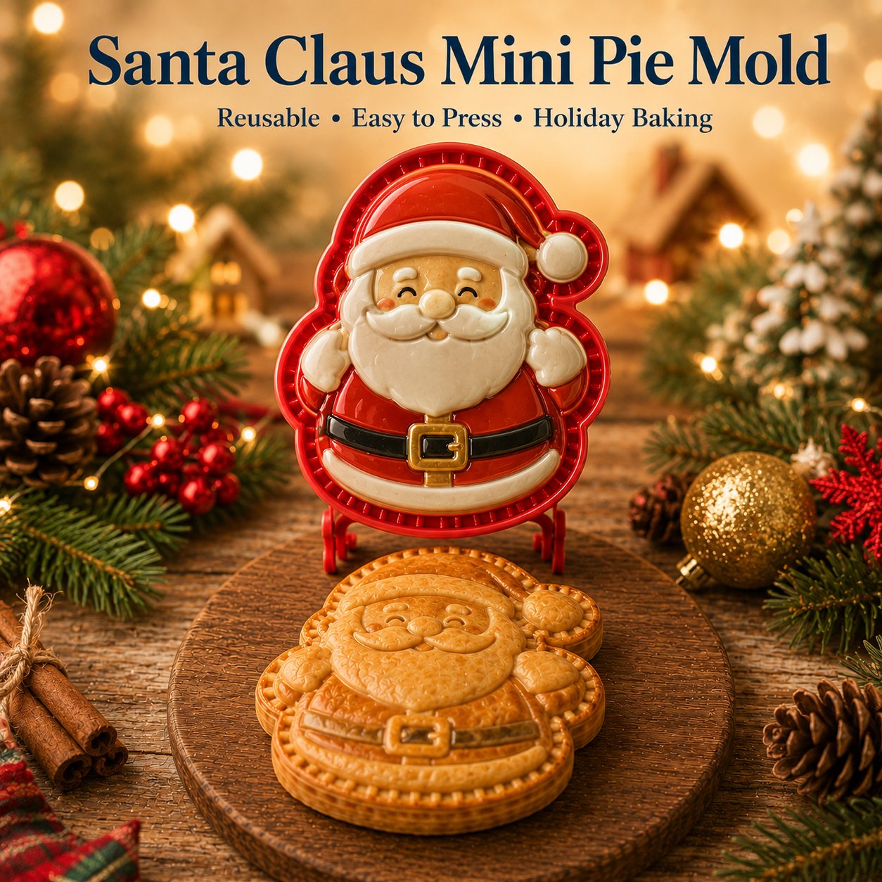 🎄 Christmas Mini Pie Moulds – 8 Festive Embossed Designs-1
