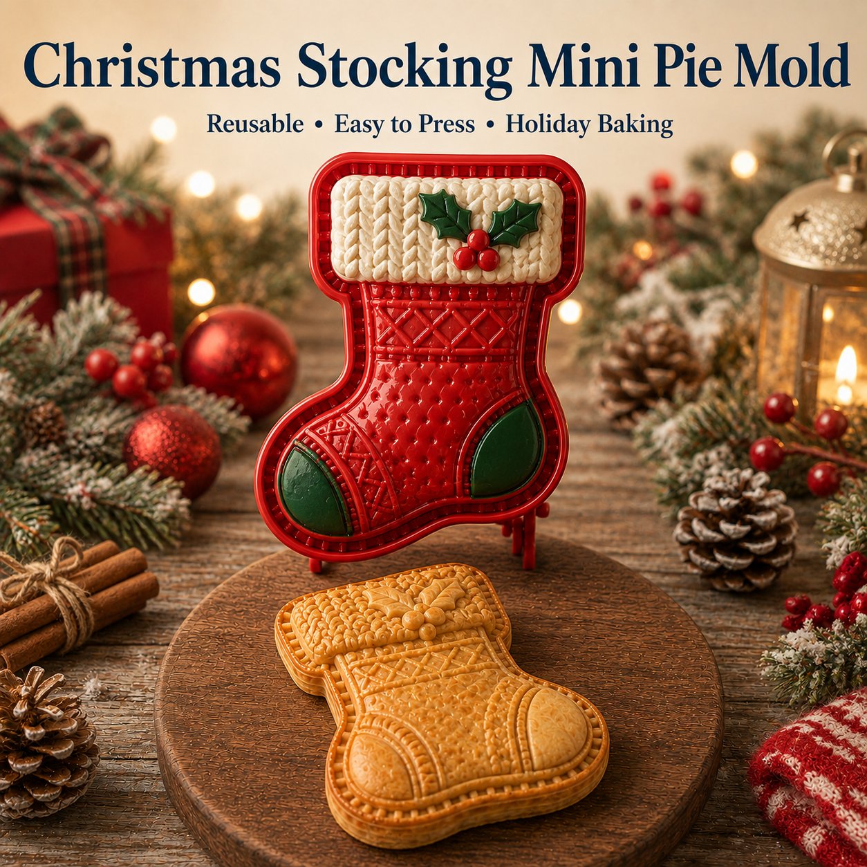 🎄 Christmas Mini Pie Moulds – 8 Festive Embossed Designs-1