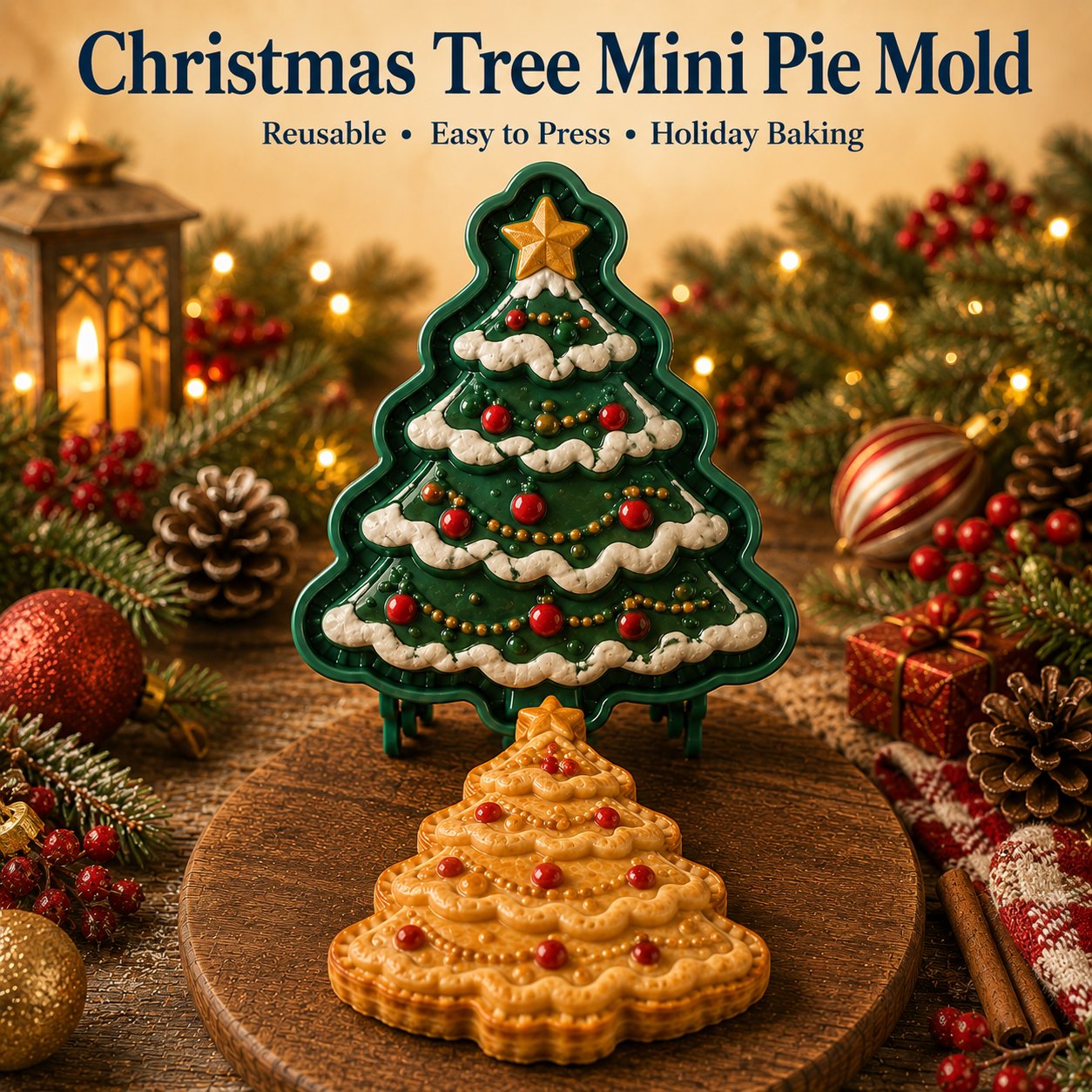 🎄 Christmas Mini Pie Moulds – 8 Festive Embossed Designs-1