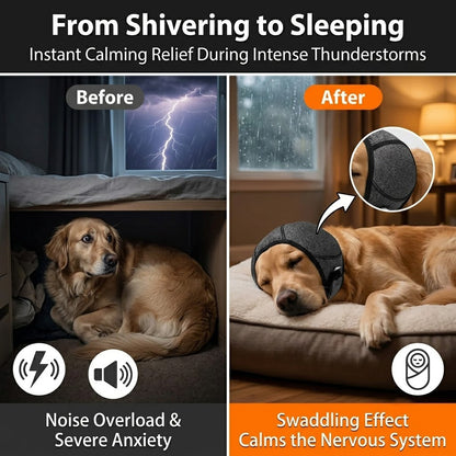 No More Shivering from Thunder & Dryers! ❤️ Dailyard Dog Calming Ear Wrap for Instant Anxiety Relief