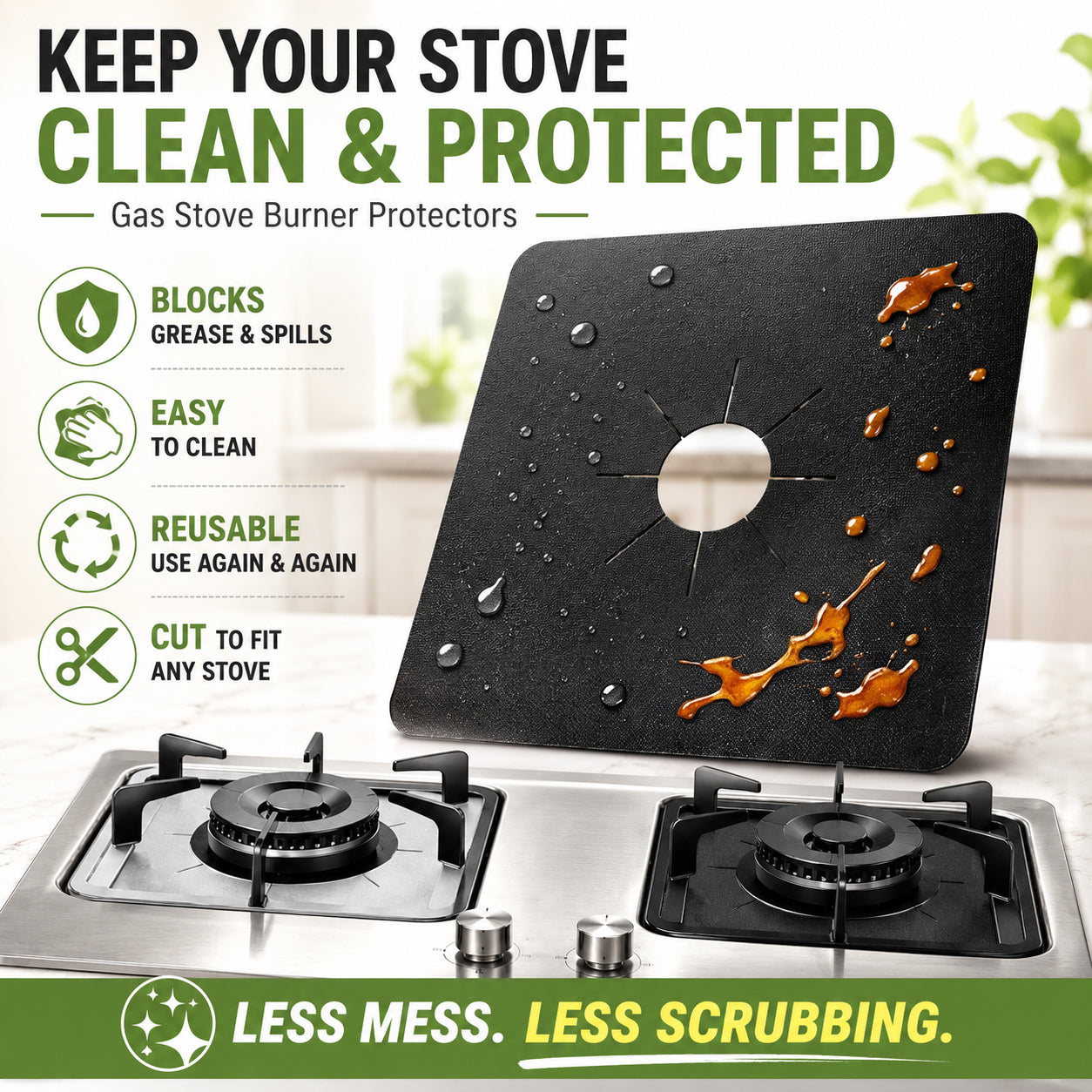 Gas Stove Burner Covers 4 Pack