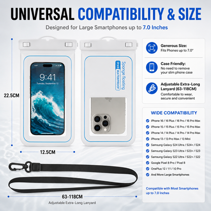 Floating Waterproof Phone Pouch – Touchscreen Dry Case for Beach, Pool & Boat Trips-1