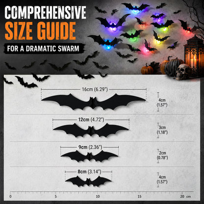 3D LED Bat Wall Decor – Light-Up Halloween Bat Stickers-1