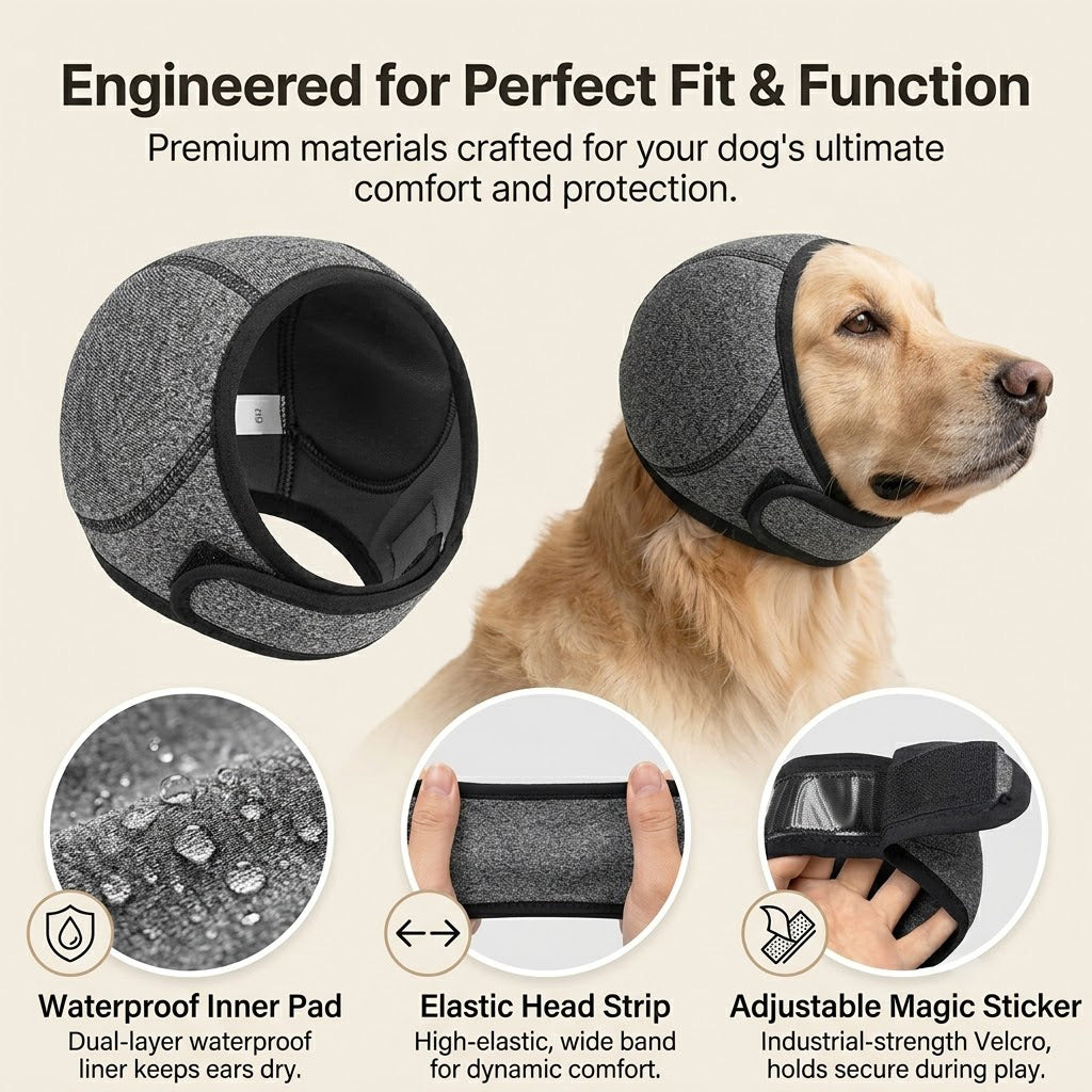 No More Shivering from Thunder & Dryers! ❤️ Dailyard Dog Calming Ear Wrap for Instant Anxiety Relief