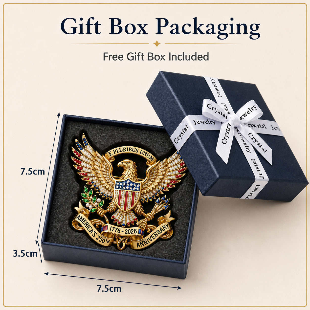 Premium 1776-2026 US 250th Anniversary Commemorative Brooch Pin