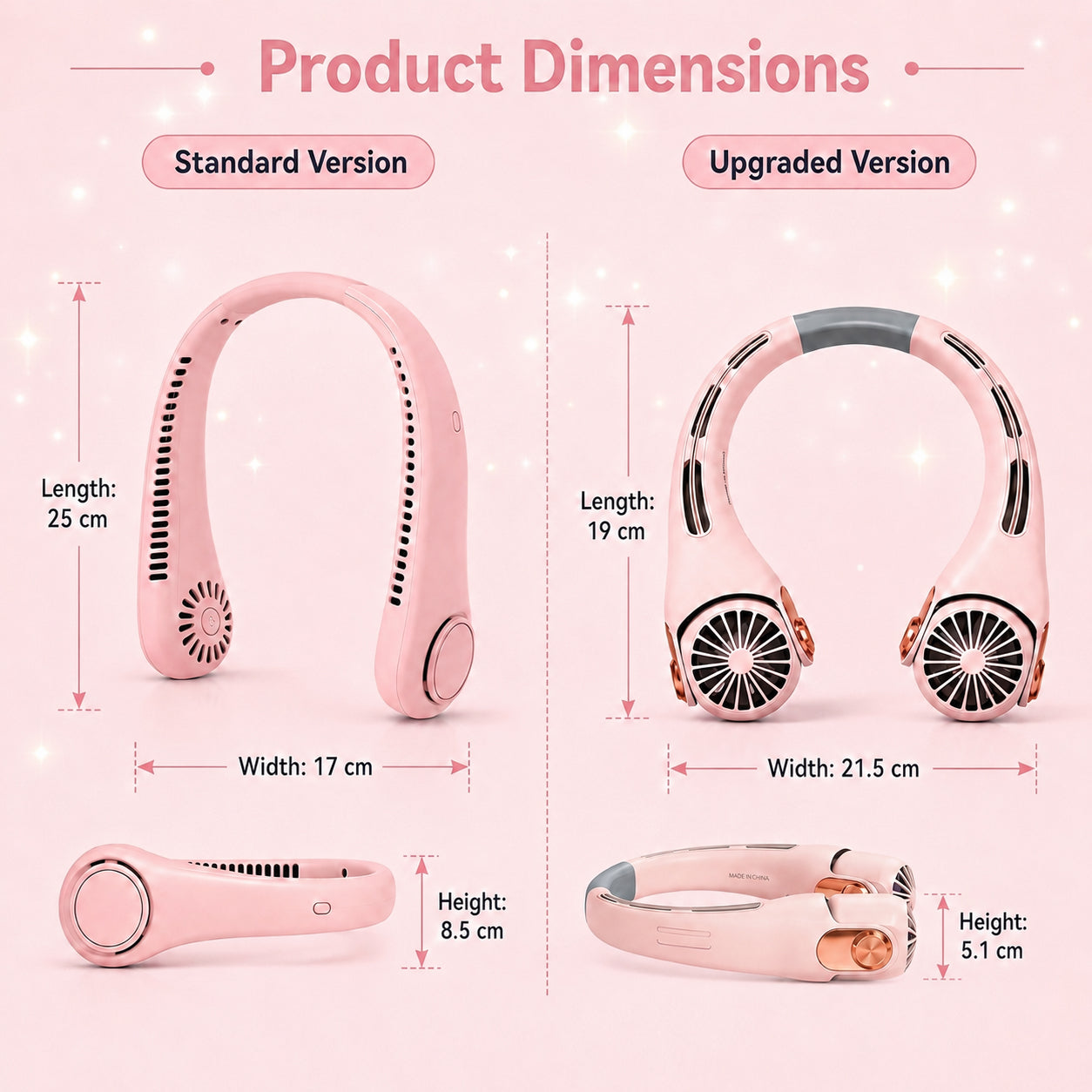 Hands-Free Neck Fan with Standard & Pro Airflow