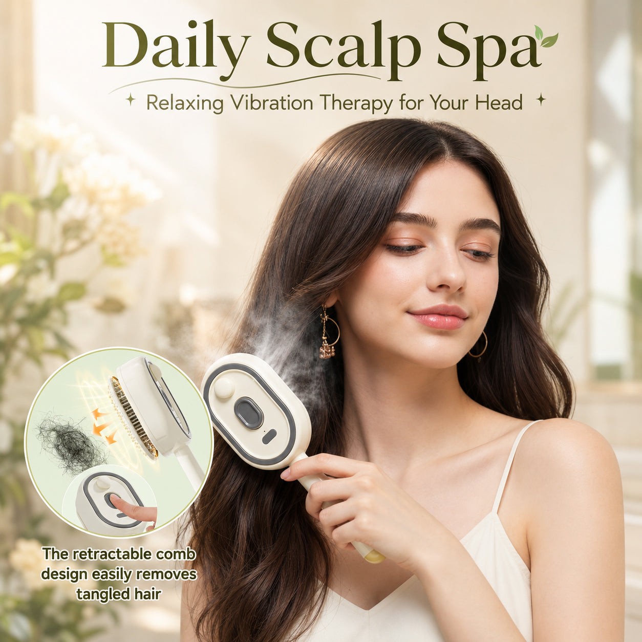 🔥Day Sale 50% OFF🔥4-in-1 Nano-Mist Detangling Spa Brush