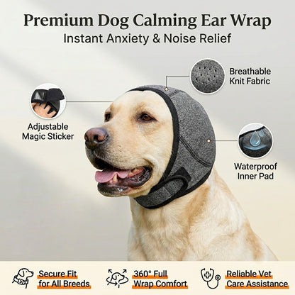 No More Shivering from Thunder & Dryers! ❤️ Dailyard Dog Calming Ear Wrap for Instant Anxiety Relief