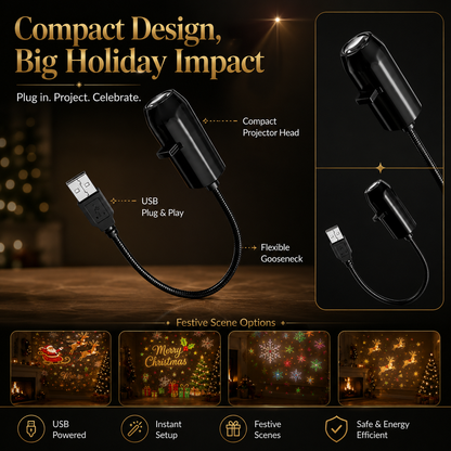 🎁 [Buy 1 Get 1 Free] Bring Christmas Magic Home – A Little Projector for Warm Family Nights