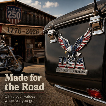 🇺🇸250th Anniversary 49% OFF - ★A Patriot's Legacy: The Premium "Faith, Family, Freedom" Metal Crest