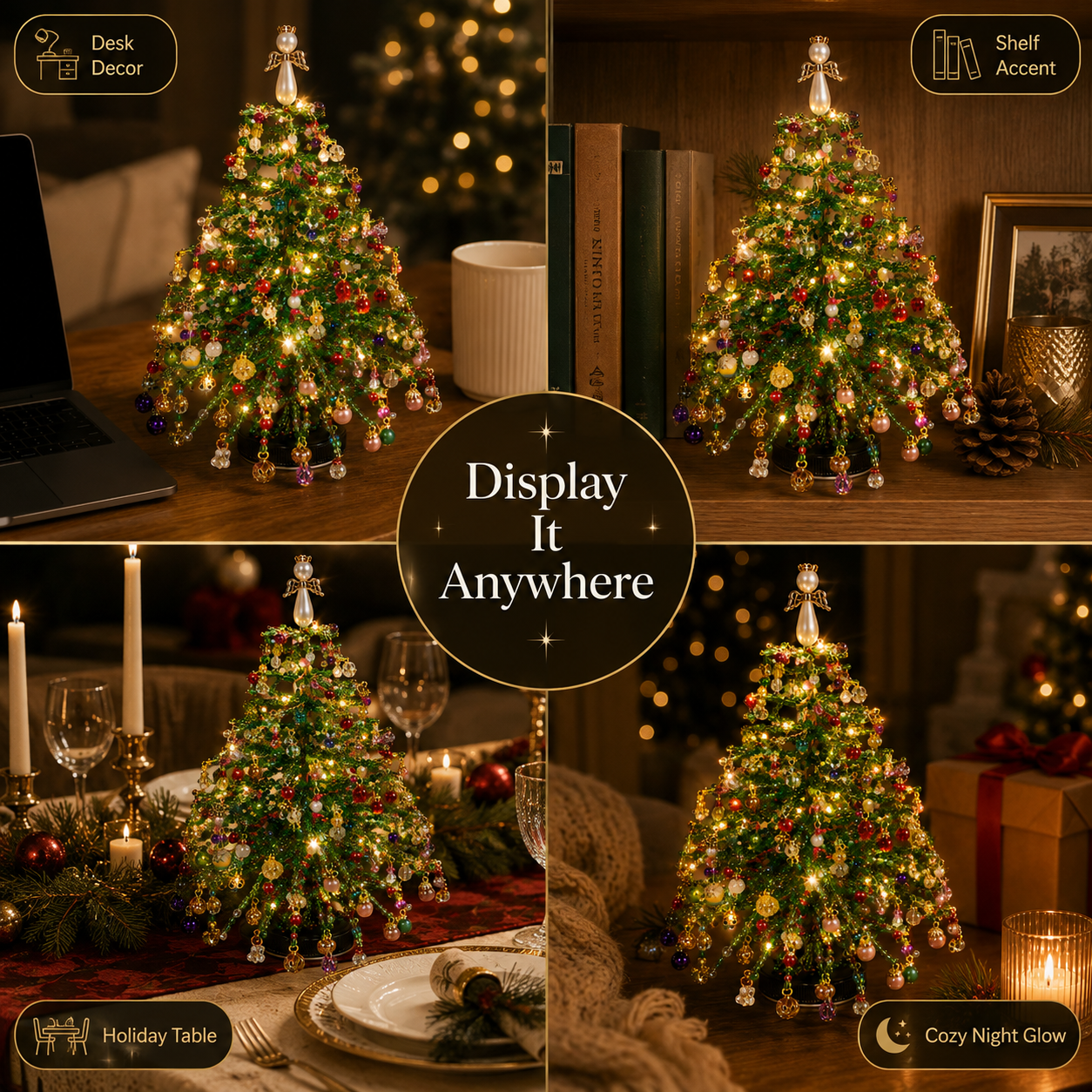 🎄✨ DIY Beaded Christmas Tree Kit – 🎅Create Your Own Sparkling Holiday Decoration