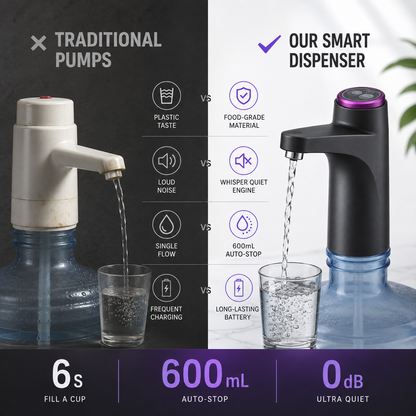 🔥 Limited-Time 50% OFF: Smart Rechargeable Water Pump – 600ml Auto-Stop, Continuous Flow & Long Battery Life