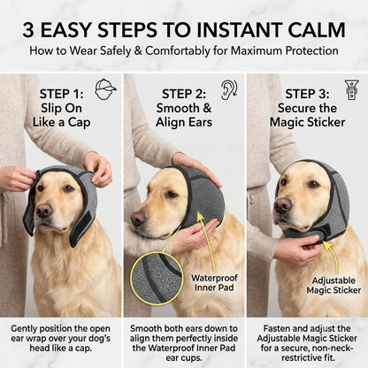 No More Shivering from Thunder & Dryers! ❤️ Dailyard Dog Calming Ear Wrap for Instant Anxiety Relief