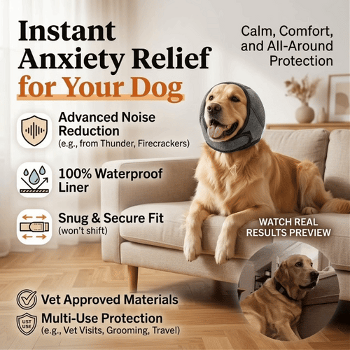 No More Shivering from Thunder & Dryers! ❤️ Dailyard Dog Calming Ear Wrap for Instant Anxiety Relief