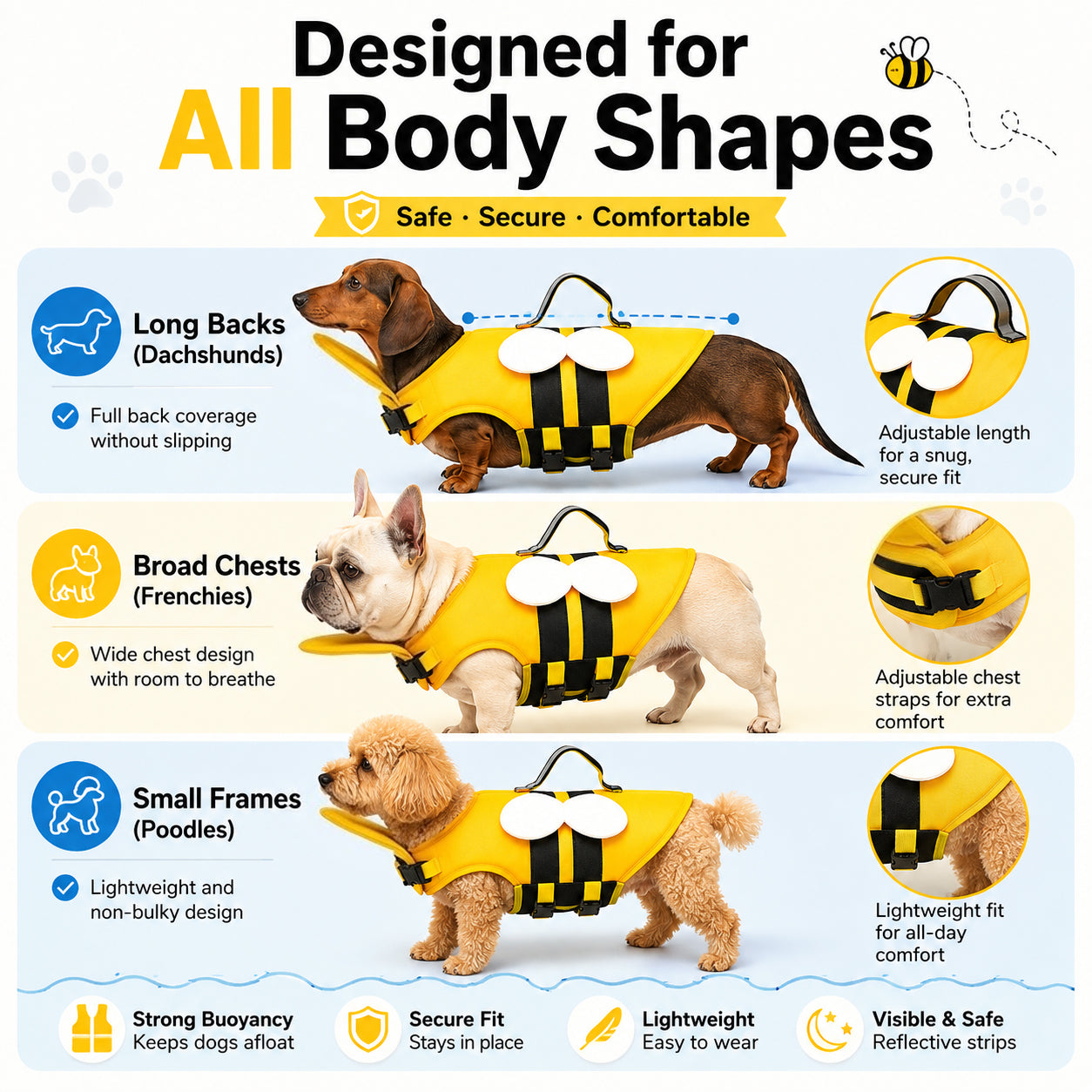 Small Dog Shark Fin Swim Vest with Easy-Grab Handle-1