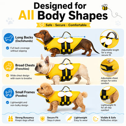 Small Dog Shark Fin Swim Vest with Easy-Grab Handle-1