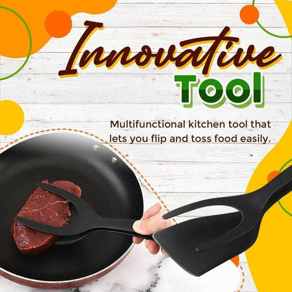 🔥🔥🔥50% OFF -Silicone 2-in-1 Grip and Flip Kitchen Tongs – Heat Resistant & Scratch Free-1