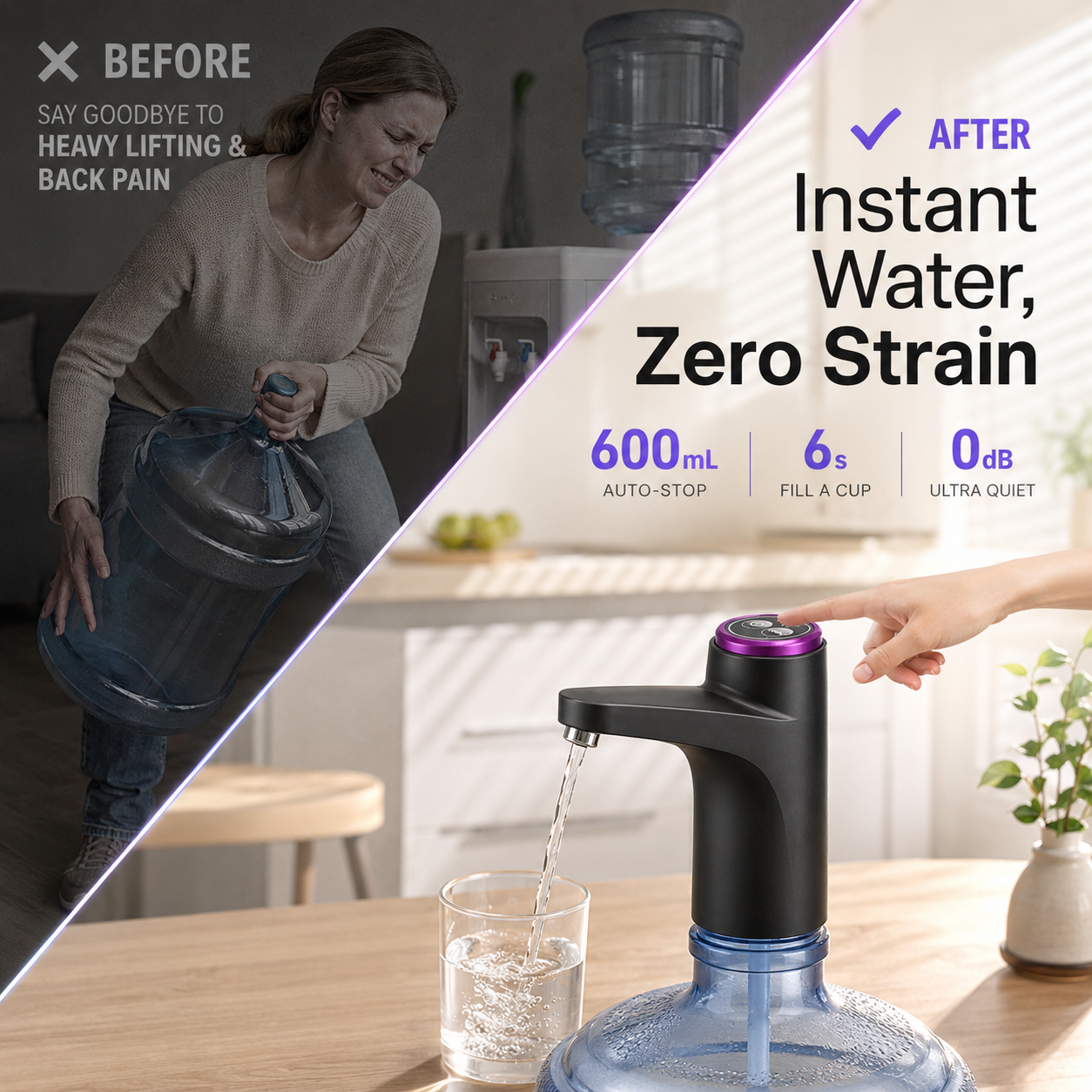 🔥 Limited-Time 50% OFF: Smart Rechargeable Water Pump – 600ml Auto-Stop, Continuous Flow & Long Battery Life