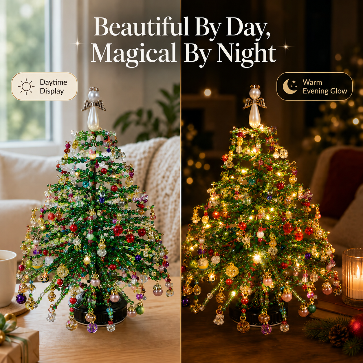 🎄✨ DIY Beaded Christmas Tree Kit – 🎅Create Your Own Sparkling Holiday Decoration