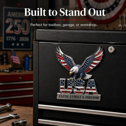 🇺🇸250th Anniversary 49% OFF - ★A Patriot's Legacy: The Premium "Faith, Family, Freedom" Metal Crest
