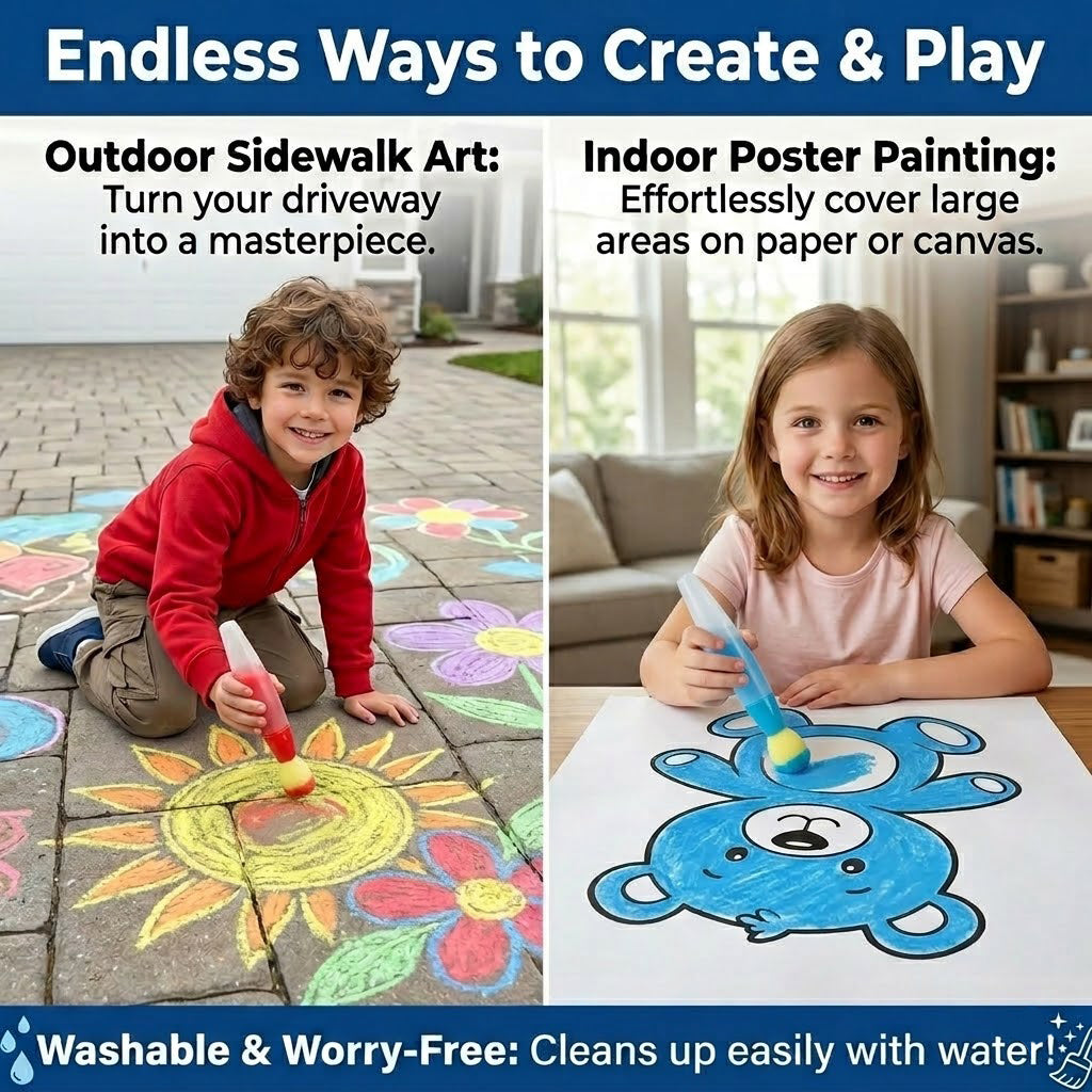 2026 Edition: Magic Sidewalk Art Kit (3-Pen Sibling Set)
