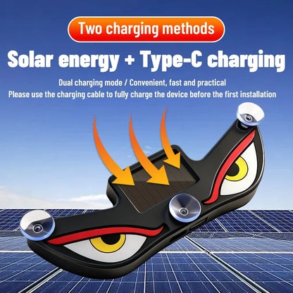 Solar LED Devil Eye Light - Auto-On/Off Wireless Car Decoration