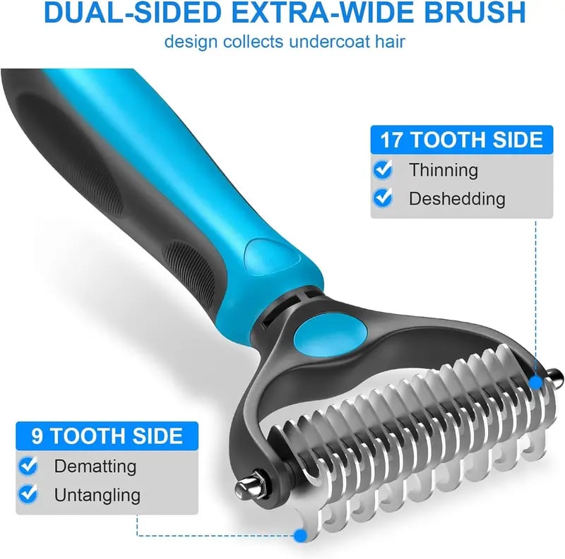 Revairau™ 2-in-1 Pet Grooming Brush - Hurtless Deshedding & Dematting Tool