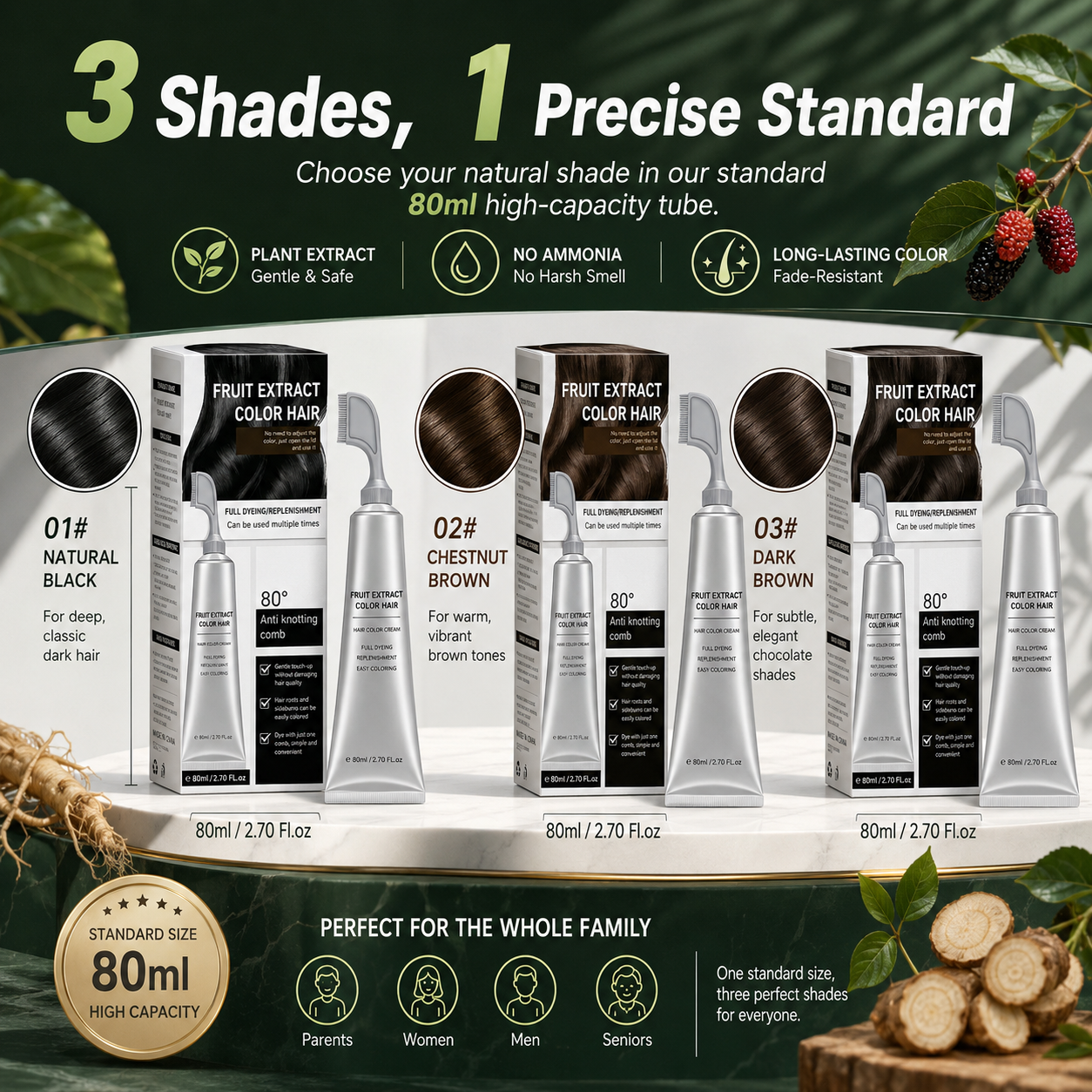 🔥Buy 1, Get 1 FREE, Comb-On Hair Color for Easy Gray Root Touch-Ups