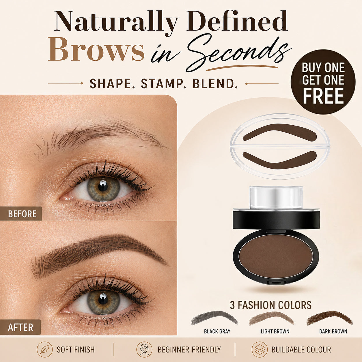 🔥Buy 1 Get 1 FREE — Revairau™ 3-Second Brow Stamp & Powder Kit-1