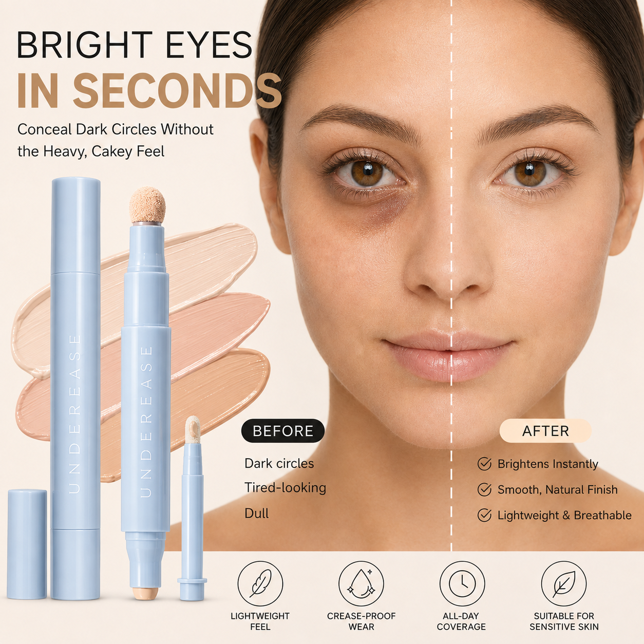 Bright Eyes in Seconds - Conceal Dark Circles Without the Heavy, Cakey Feel