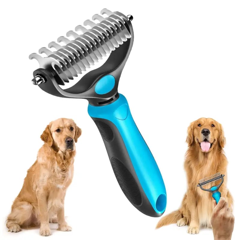 Revairau™ 2-in-1 Pet Grooming Brush - Hurtless Deshedding & Dematting Tool