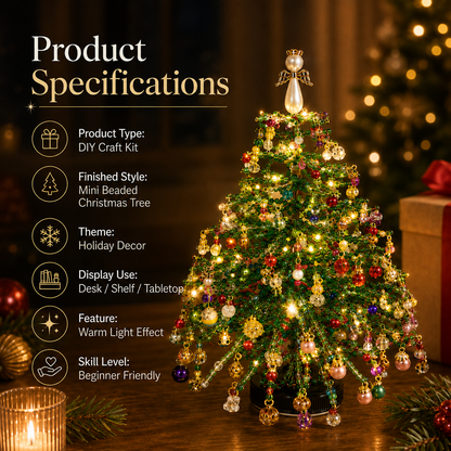 🎄✨ DIY Beaded Christmas Tree Kit – 🎅Create Your Own Sparkling Holiday Decoration