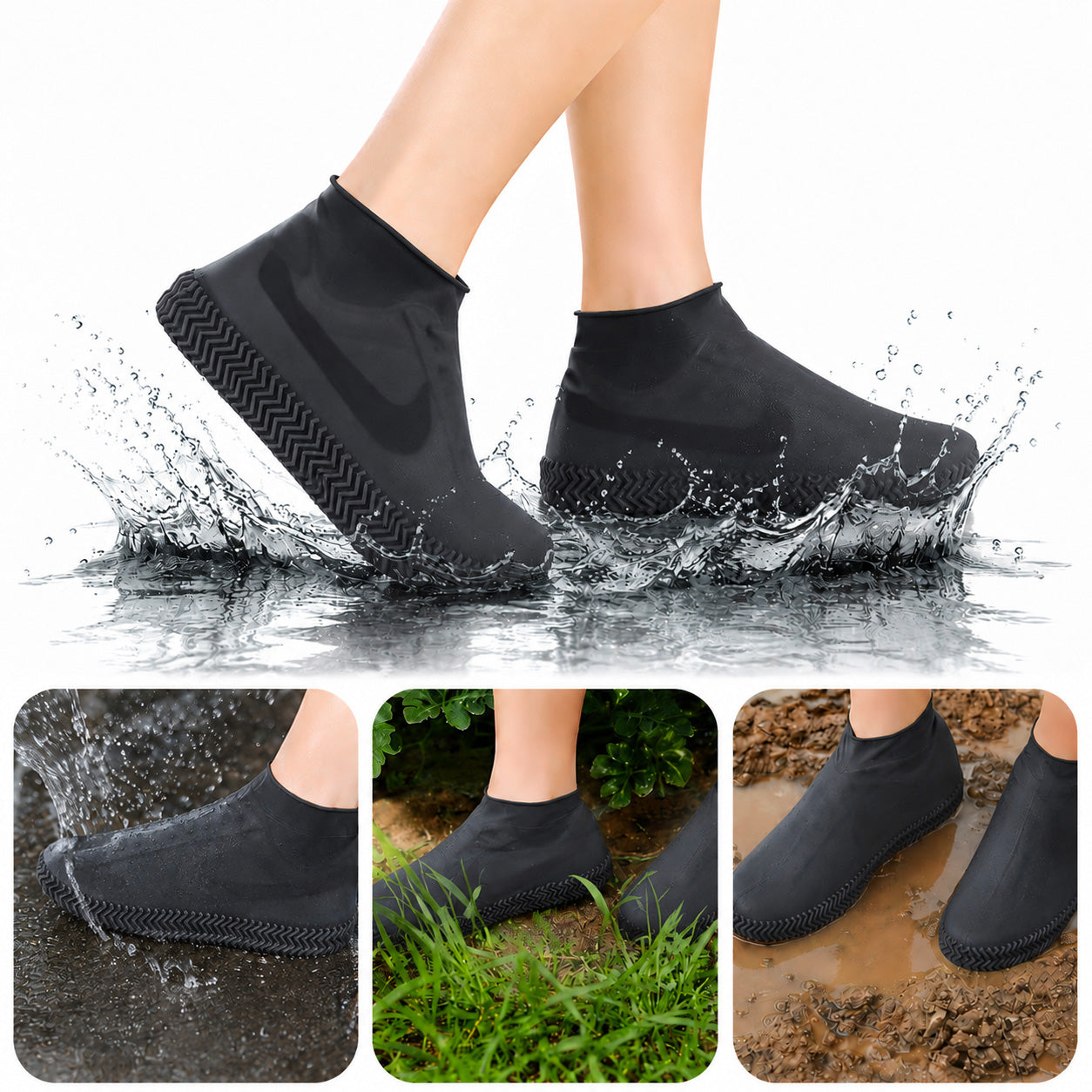 Pro-Grade Wear-Resistant Waterproof Shoe Covers (Reinforced Silicone)