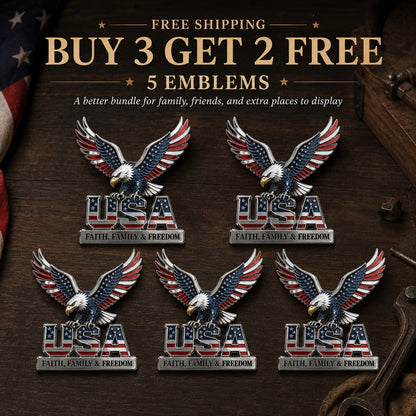 🇺🇸250th Anniversary 49% OFF - ★A Patriot's Legacy: The Premium "Faith, Family, Freedom" Metal Crest