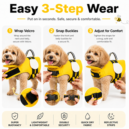 Small Dog Shark Fin Swim Vest with Easy-Grab Handle