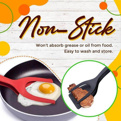 🔥🔥🔥50% OFF -Silicone 2-in-1 Grip and Flip Kitchen Tongs – Heat Resistant & Scratch Free-1
