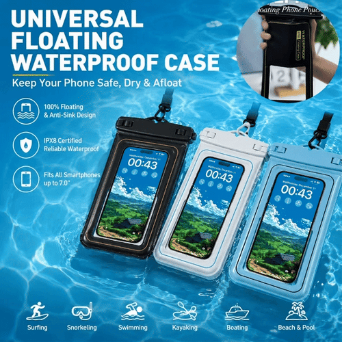 Floating Waterproof Phone Pouch – Touchscreen Dry Case for Beach, Pool & Boat Trips-1