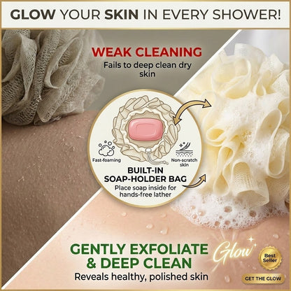 Dual-Texture Mesh: Gentle on Skin, Tough on Back Dirt.