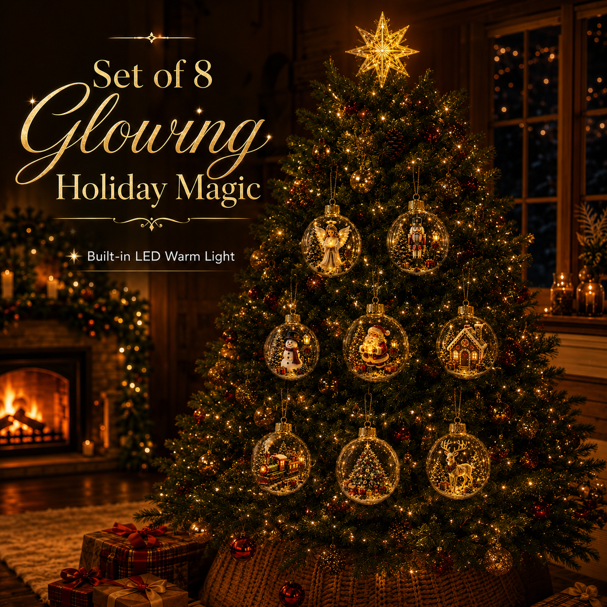 🎁A Tiny Glowing Christmas World – Light-Up Diorama Ornament