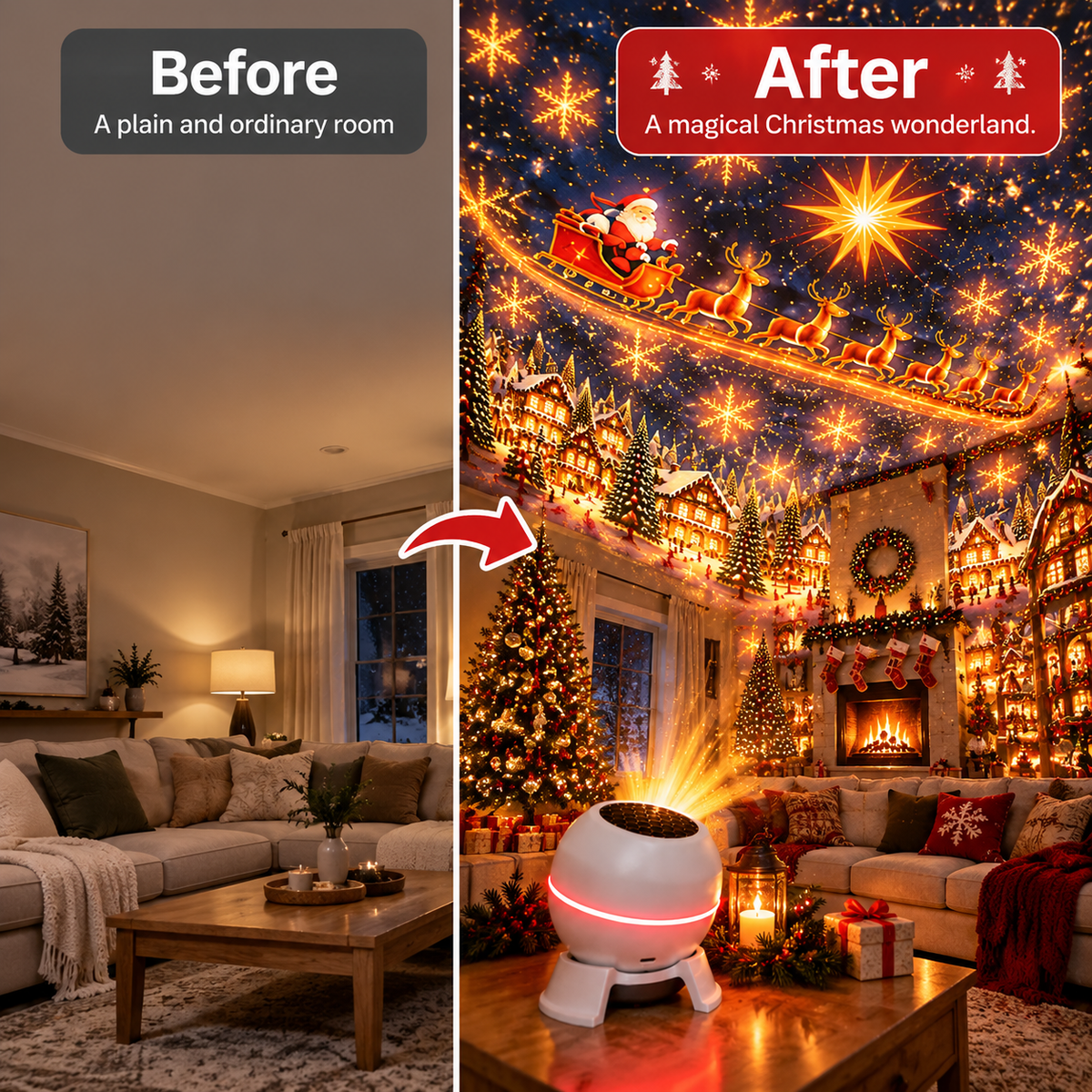 ✨Moving Holiday Pattern Projector – 8-Theme & Music Options
