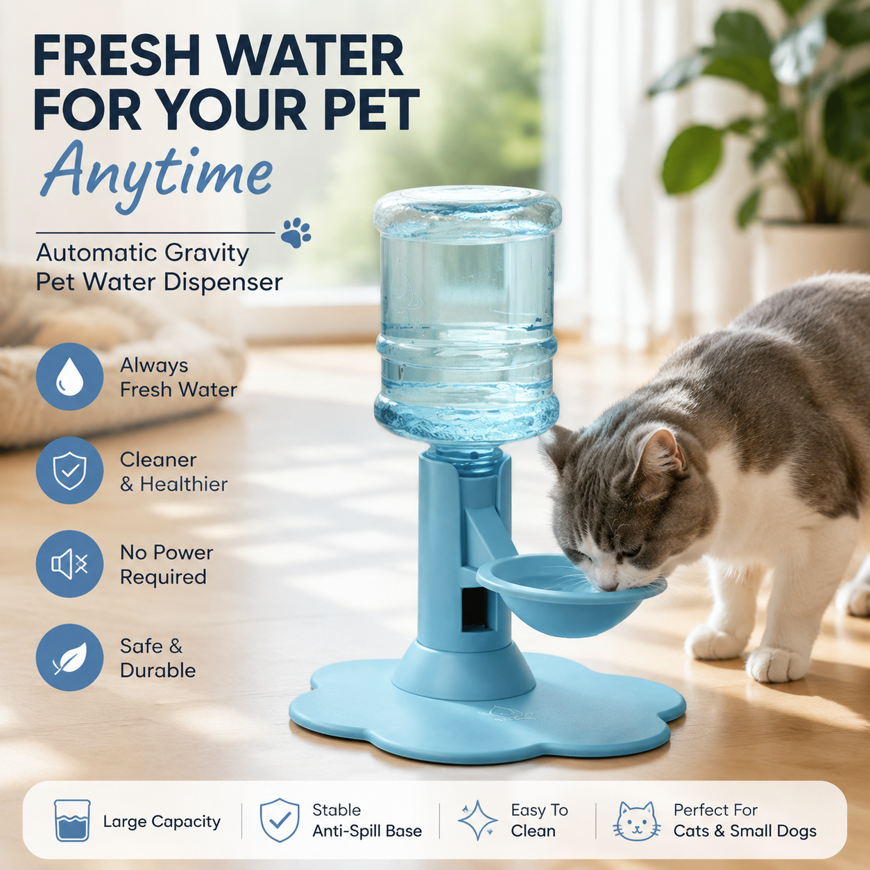 💧 50% OFF — Elevated Automatic Pet Waterer for Cats & Small Dogs 🐶🐱