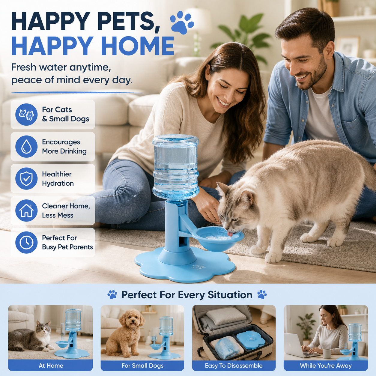 💧 50% OFF — Elevated Automatic Pet Waterer for Cats & Small Dogs 🐶🐱