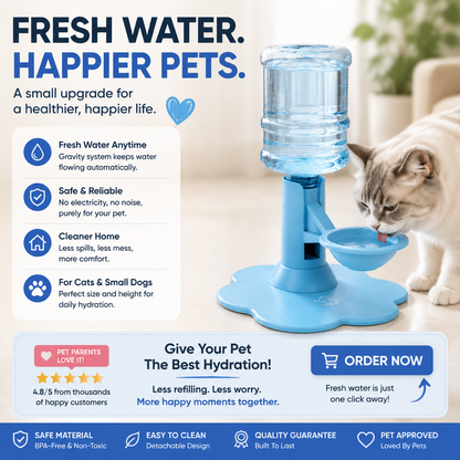 💧 50% OFF — Elevated Automatic Pet Waterer for Cats & Small Dogs 🐶🐱
