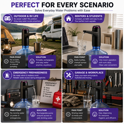 🔥 Limited-Time 50% OFF: Smart Rechargeable Water Pump – 600ml Auto-Stop, Continuous Flow & Long Battery Life