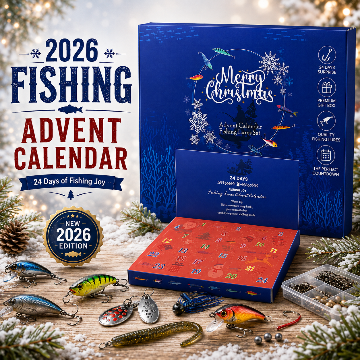 2026 Fishing Advent Calendar – 24 Days of Fishing Joy Christmas Countdown for Fishing Lovers-1