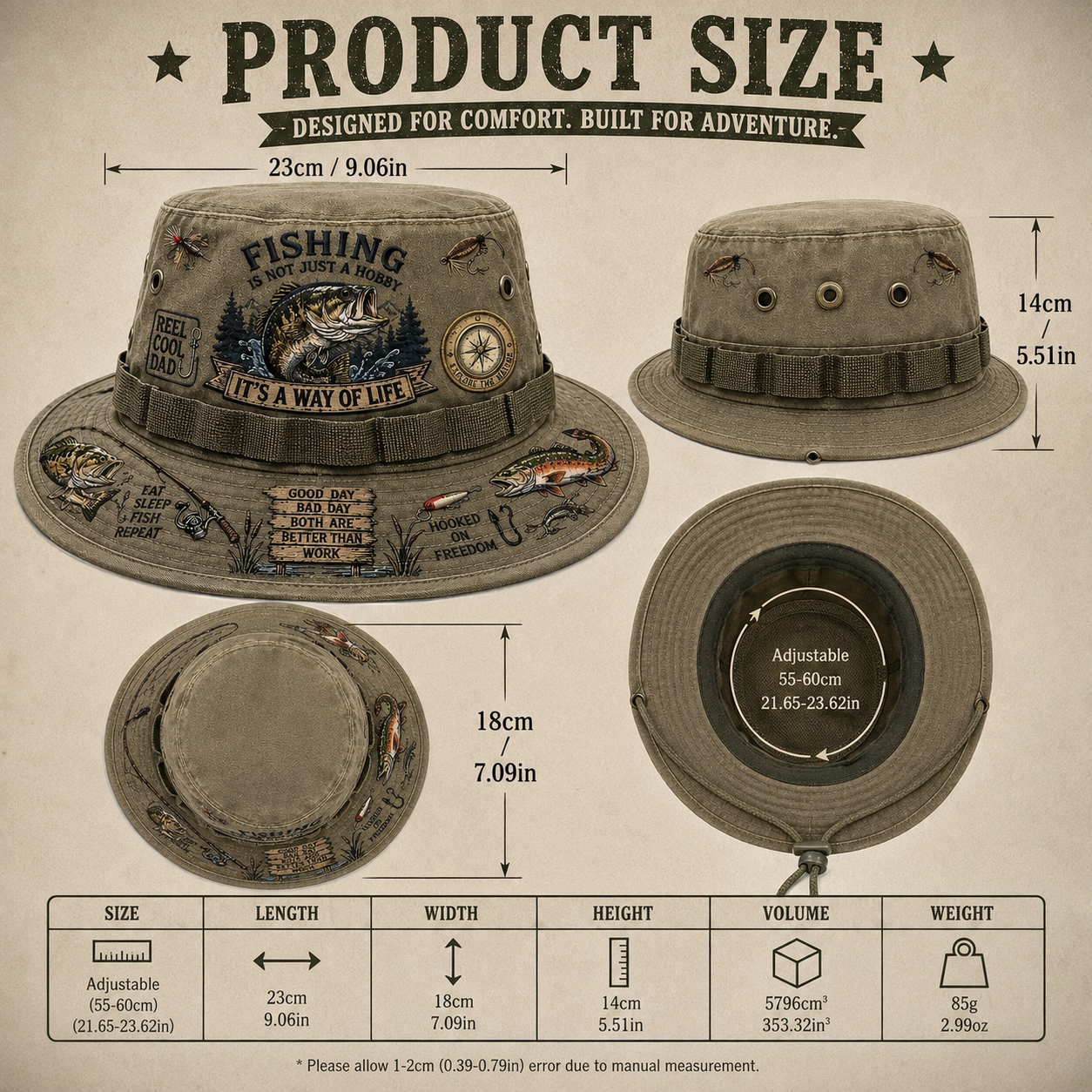 Fishing Is a Way of Life Wide-Brim Fishing Hat-1
