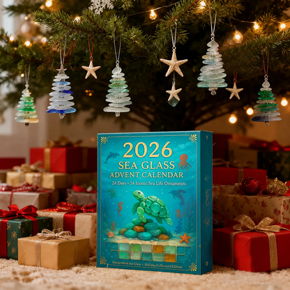 🐟2026 Ocean Wonders Advent Calendar – 24 Sea Glass-Inspired Marine Life Ornaments-1